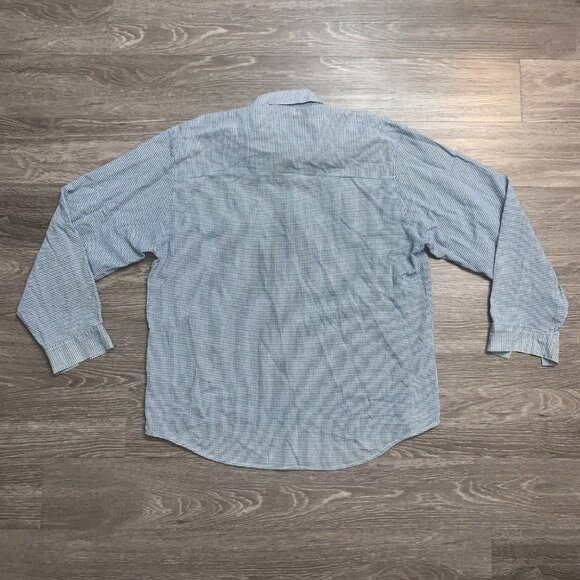 Vintage 90s Levis Blue Houndstooth Button Down Flannel Shirt Sz. L 1998 - Picture 2 of 12